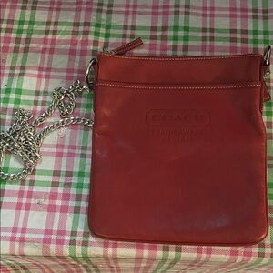 Coach Red Leather Shoulder Bag